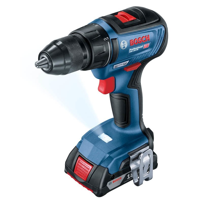 BOSCH GSR 18 V-50 Profesyonel 18 Volt 2 Ah Çift Akülü Delme Vidalama (Kömürsüz Motor) (Platik Çanta İçerisinde) 0 601 9H5 000