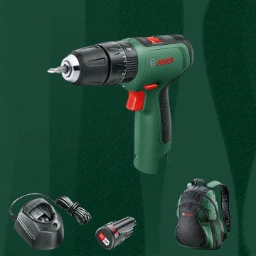 BOSCH DIYmix (Ev & Bahçe Kullanımı) Easy Impact 1200 12 Volt 1,5 Ah. Tek Akülü Darbeli Delme Vidalama (Sırt Çantası İçerisinde)