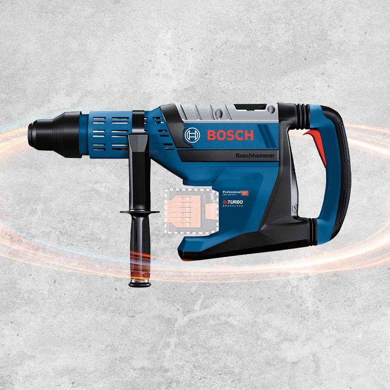 BOSCH GBH 18 V-45 C Profesyonel SDS-Max BITURBO 18 Volt Akülü Kırıcı Delici (Plastik Çanta İçerisinde) (Solo Makina) (BITURBO Motor Tam Kapasitesine 5,5 Ah.- 8,0 Ah - 12,0 Ah. ProCORE Aküler ile Ulaşabilmektedir.)