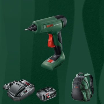 BOSCH DIYmix (Ev & Bahçe Kullanımı) Advanced Glue 18 V 18 Volt 2,5 Ah. Tek Akülü Sıcak Silikon Tabancası (Sırt Çantası İçerisinde)