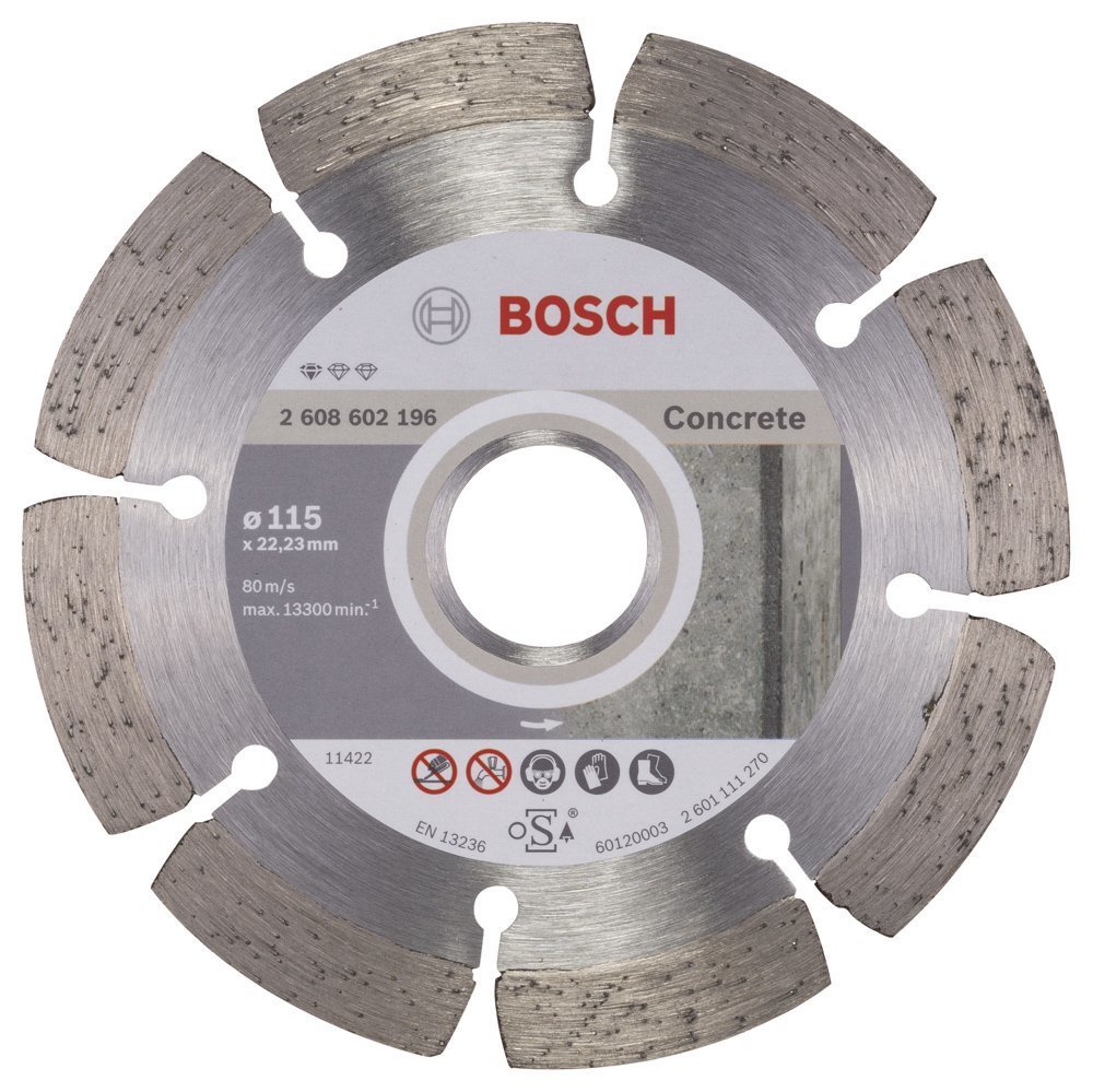 BOSCH 115 mm. Profesyonel Beton Elmas Bıçak (10'lu Paket İçerisinden 1 Adet) 2 608 603 239 (2 608 602 196)