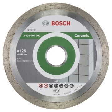 BOSCH 125 mm. Seramik Profesyonel Elmas Bıçak (10'lu Paket İçerisinden 1 Adet) 2 608 603 232 (2 608 602 202)