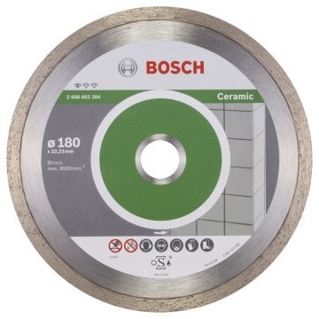 BOSCH 180 mm. Seramik Profesyonel Elmas Bıçak (10'lu Paket İçerisinden 1 Adet) 2 608 603 233 (2 608 602 204)