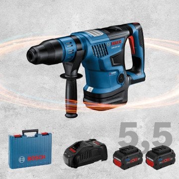 BOSCH GBH 18 V-36 C Profesyonel SDS-Max BITURBO Kömürsüz Motor 18 Volt ProCORE 5,5 Ah Çift Akülü Kırıcı-Delici (Plastik Çanta İçerisinde)