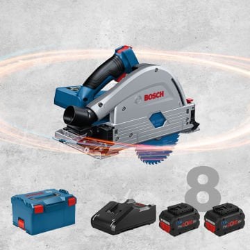 BOSCH GKT 18 V-52 GC Profesyonel BITURBO 18 Volt ProCORE Kömürsüz Motor 8,0 Ah Çift Akülü Daldırmalı Testere (L-BOXX İçerisinde)