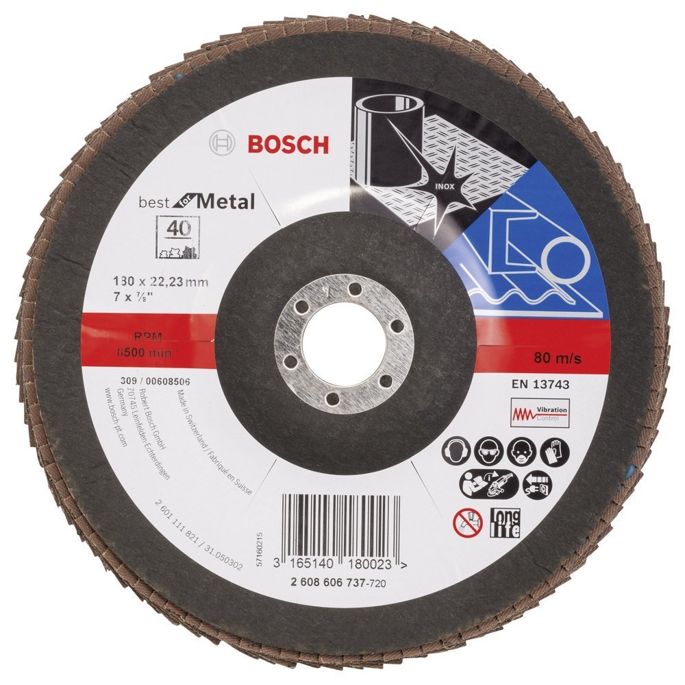 BOSCH 180*40 Kum Flap Disk Inox Best For Metal 2 608 606 737