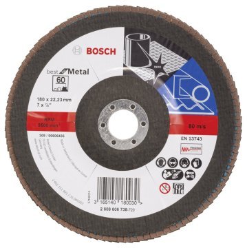 BOSCH 180*60 Kum Flap Disk Inox Best For Metal 2 608 606 738