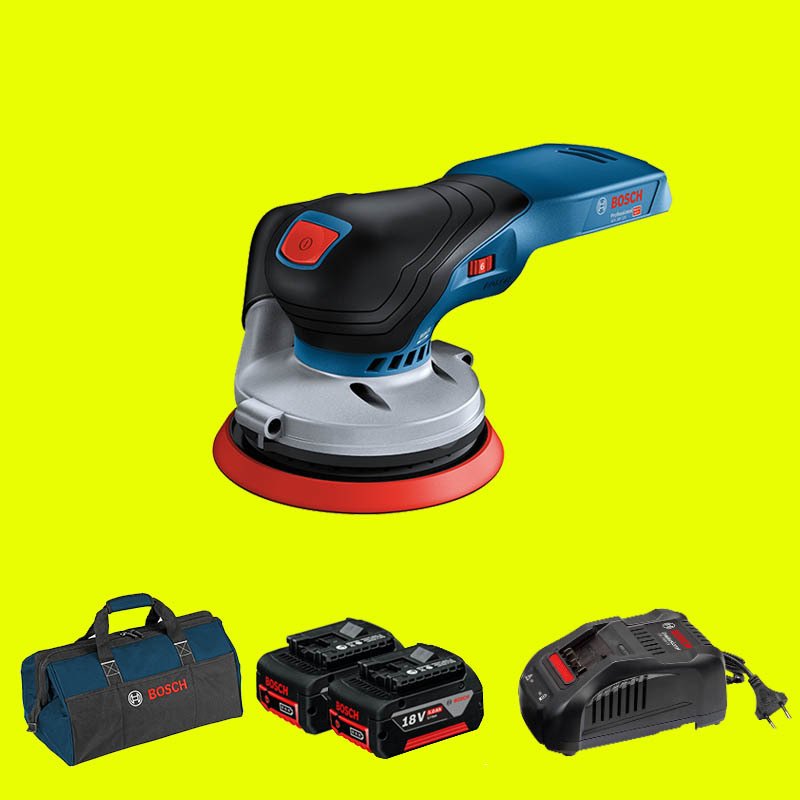 BOSCH GEX 18 V-125 Profesyonel 18 Volt 5 Ah Çift Akülü Eksantrik Zımpara (Kömürsüz Motor)(Bez Çanta)