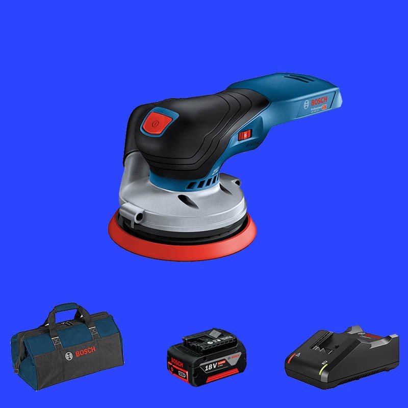 BOSCH GEX 18 V-125 Profesyonel 18 Volt 5 Ah Tek Akülü Eksantrik Zımpara (Kömürsüz Motor)(Bez Çanta)