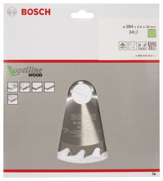 BOSCH Optılıne 184*30/16 mm. 24 Diş-Ahşap 2 608 640 610