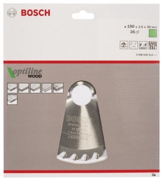 BOSCH Optılıne 190*30 mm. 36 Diş-Ahşap 2 608 640 616