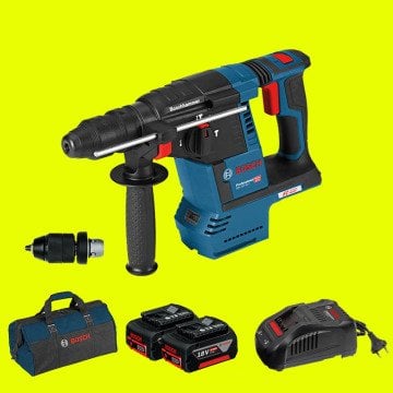 BOSCH GBH 18 V-26 F Profesyonel 18 Volt 5 Ah Çift Akülü Kırıcı Delici (Kömürsüz Motor) (Bez Çanta)