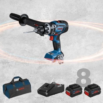 BOSCH GSB 18 V-150 C Profesyonel BITURBO 18 Volt ProCORE Kömürsüz Motor 8,0 Ah Çift Akülü Darbeli Delme Vidalama (Bez Çanta İçerisinde)