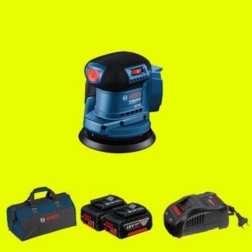 BOSCH GEX 185-LI Profesyonel 18 Volt 5,0 Ah Çift Akülü Eksantrik Zımpara (Kömürsüz Motor) (Bez Çanta)