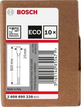 BOSCH 600 mm. Sds-Max Eko Yassı Keski (10'lu Paket İçerisinden 1 Adet) 2 608 690 238