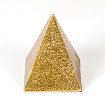 Dekoratif Metal Piramit Gold 8x9.5X8 Cm.