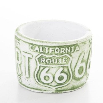 Veramaya Route 66 Yeşil Eskitme Mini Beton Sukulent Saksı 9x6,5 Cm