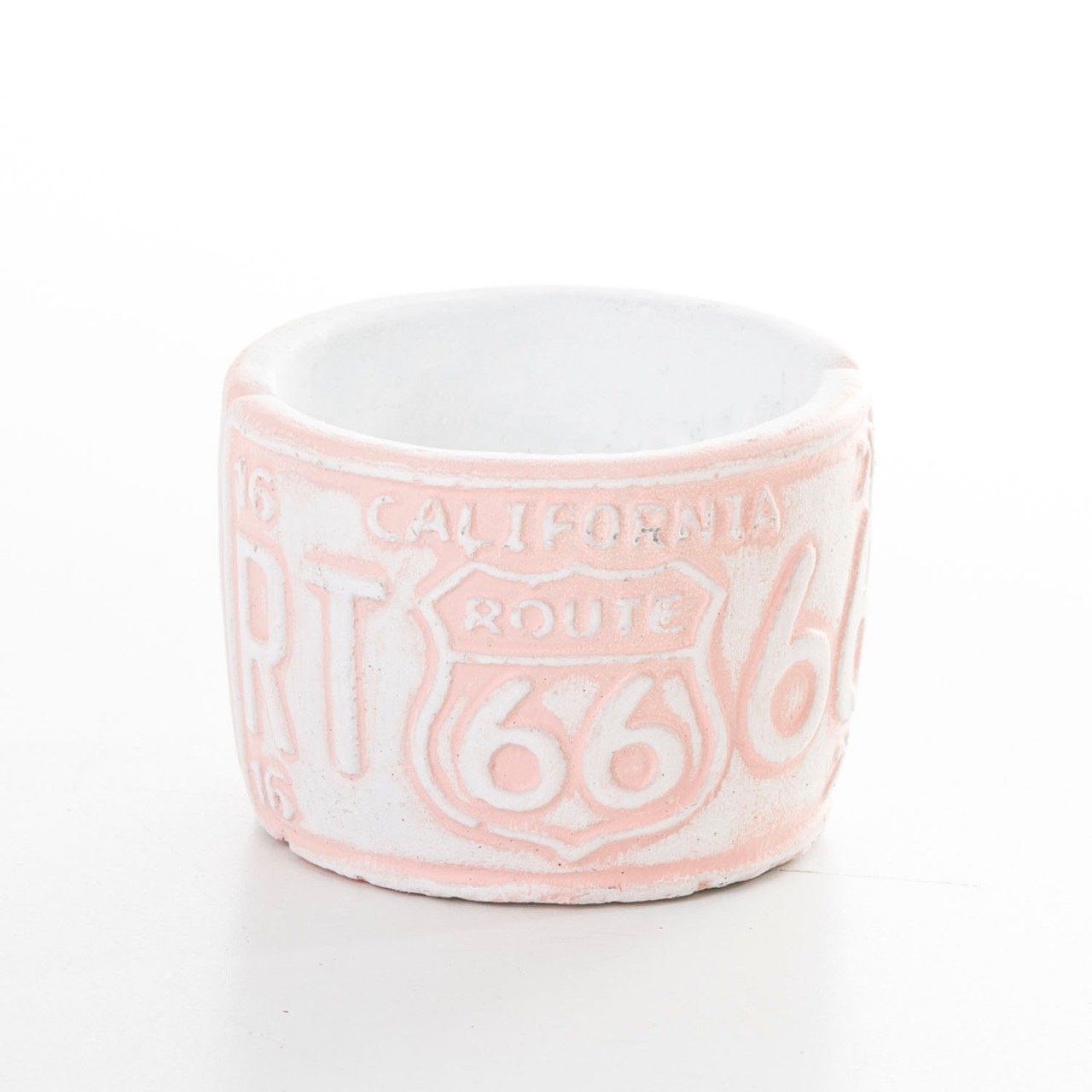 Veramaya Route 66 Pembe Eskitme Mini Beton Sukulent Saksı 9x6,5 Cm