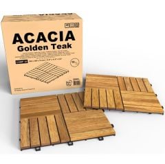 Masif Akasya Zemin Kaplaması Altın Teak