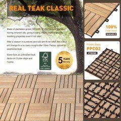 Yüzeyi İşlenmiş Ahşap Yer Karosu TEAK 20