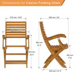 Katlanır Dış Mekan Sandalyesi  CASINO (2'li Paket)