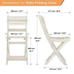 Katlanır Sandalye Organic White SOFIA (2'li Paket)