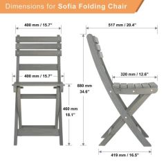 Katlanır Sandalye Dusk Grey SOFIA (2'li Paket)