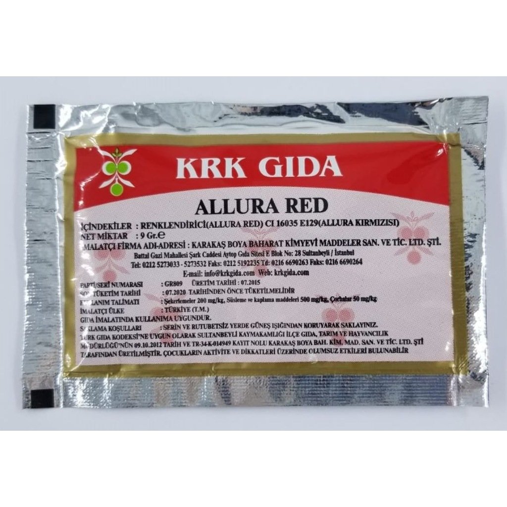 Krk Gıda (Allura Red E 129) Bayrak Kırmızısı Gıda Boyası 9 gr