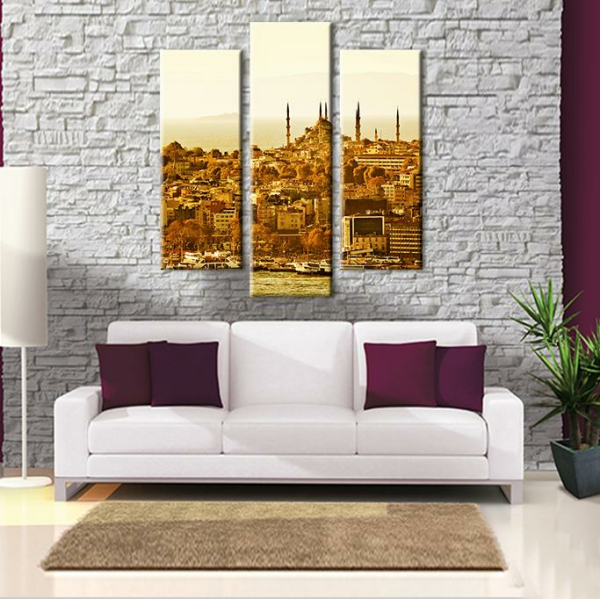 Sepya İstanbul Manzarası  Kanvas Tablo