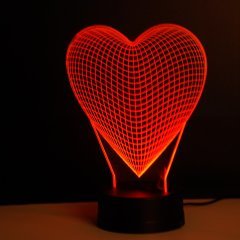 Büyük Kalp 3D Lamba