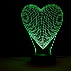 Büyük Kalp 3D Lamba