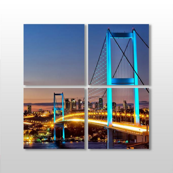 Mavi Yansıma İstanbul Köprü Kanvas Tablo