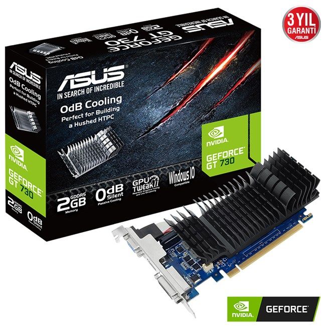 Asus GeForce GT 730 2GB GDDR5 Vga Dvi Hdmi 64Bit