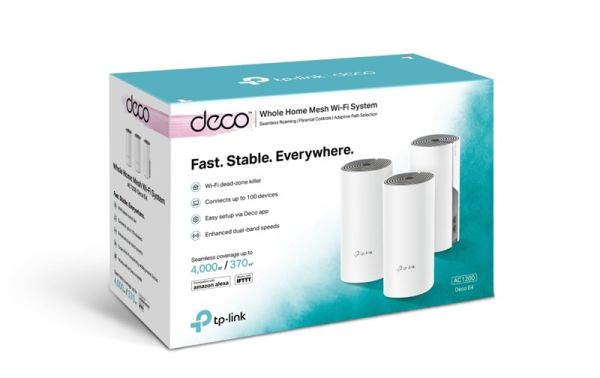 Tp-Link DECO-E4-3P 1200Mbps Mesh 3'li Paket Route