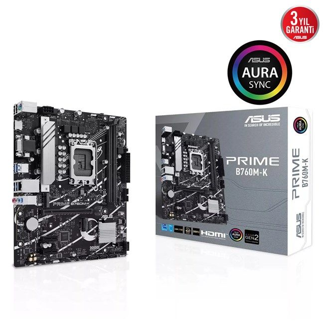 Asus Prime B760M-K DDR5 1700P Vga Hdmi