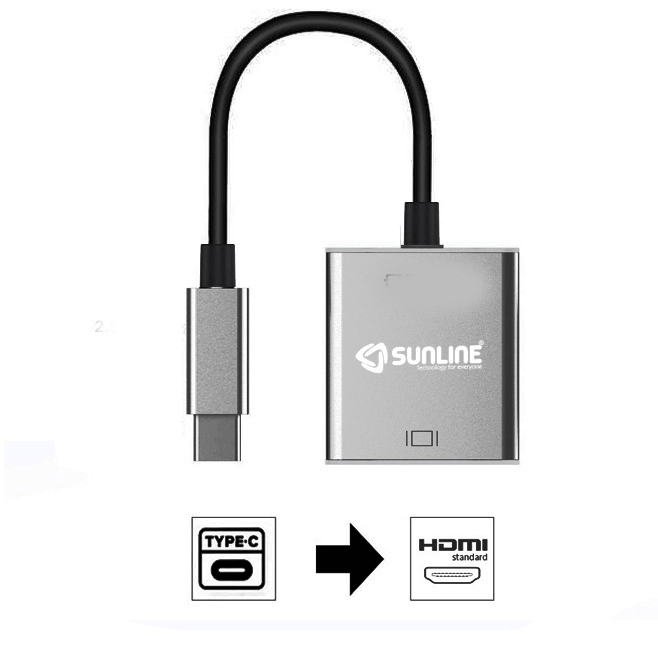 Sunline 170666 Type-C USB Type-C/HDMI Dişi Dönüştürücü