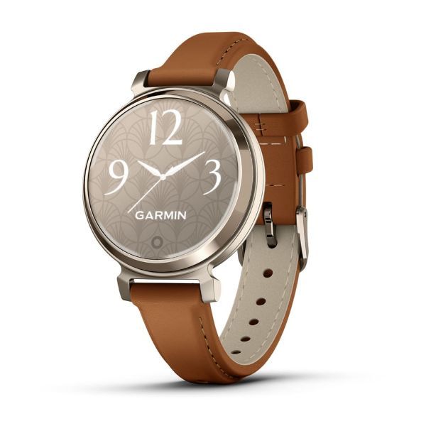 Garmin Lily 2  - Krem Altın,  Taba Deri Kayışlı