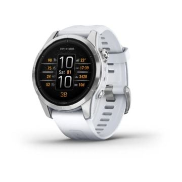 Garmin epix Pro (Gen 2) – Standard Edition | 42 mm - Gümüş, Beyaz kayışlı