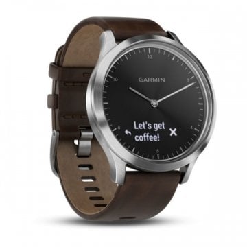 Garmin Vivomove HR Silver Premium Akıllı Saat - Deri Kayış