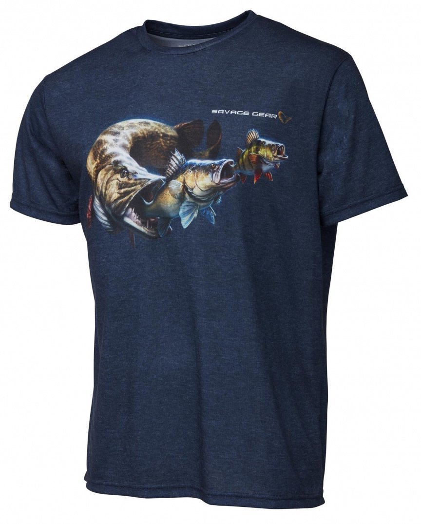 Savage Gear Cannibal T-Shirt Blue Melange