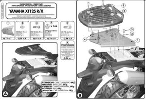 Gıvı E332 Yamaha XT 125 R-X (05-12) Arka Canta Tasıyıcı (ÇANTA DAHİL DEĞİLDİR)