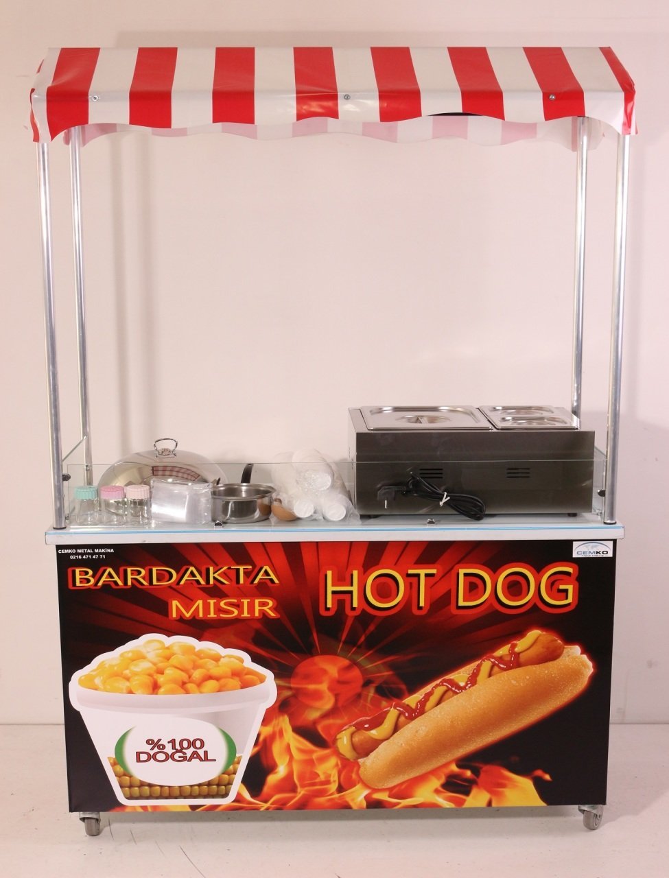 Hotdog Sosisli ve Bardakta Mısır Arabası (Model Kırşehir)