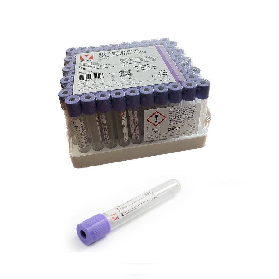 Kruuse Kan Alma Tüpü. 10 ml. Edta K2 (100 Adet)