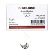 Kruuse-Vet Sütür İğnesi. Spring Eye. 3/8. Keskin. 17 mm. 10/pk