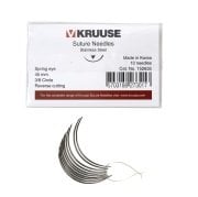 Kruuse-Vet Sütür İğnesi. Spring Eye. 3/8. Keskin. 45 mm. 10/pk