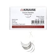 Kruuse-Vet Sütür İğnesi. Spring Eye. 3/8. Yuvarlak. 28 mm. 10/pk