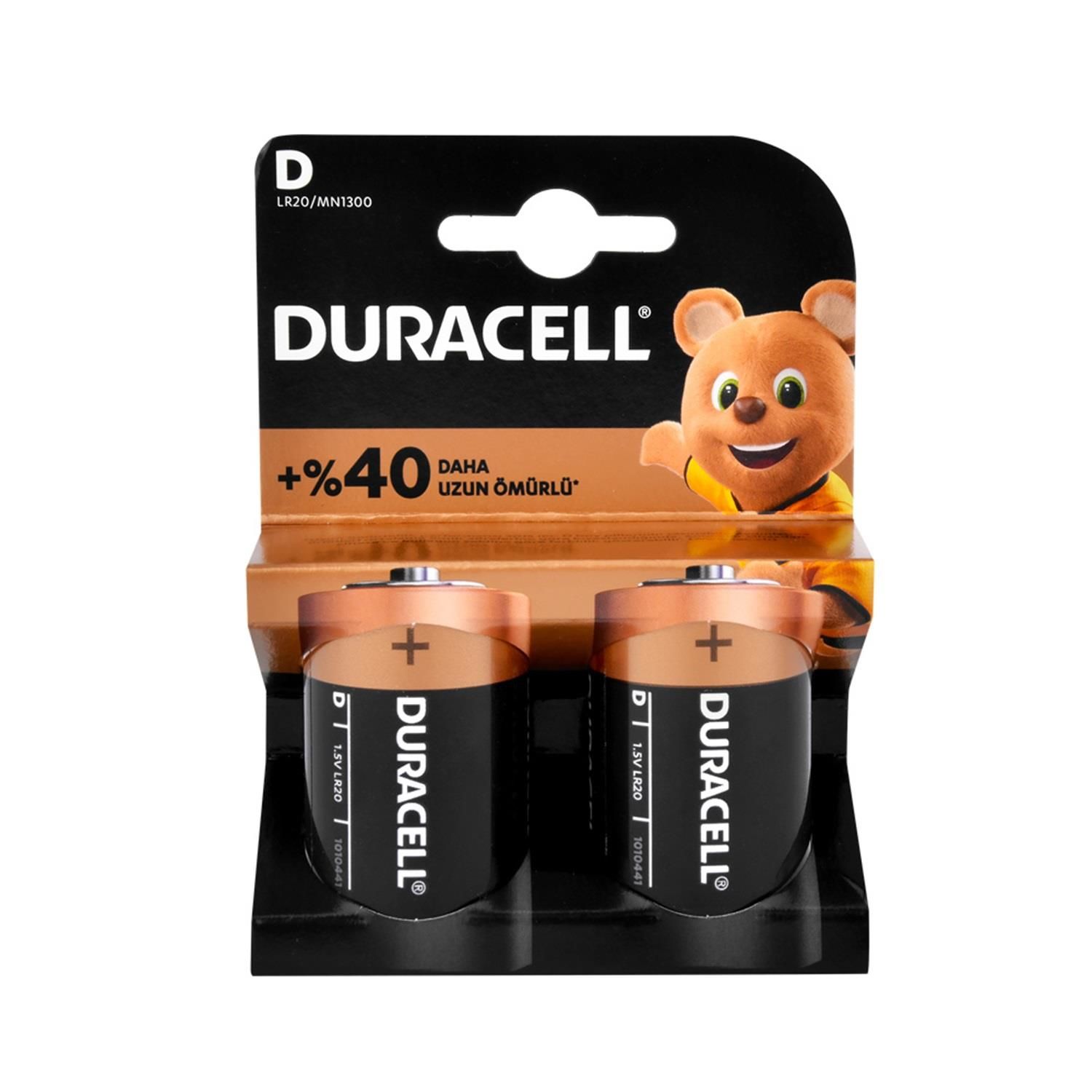 Duracell Alkalin MN1300 D Büyük Boy Pil 2 Adet