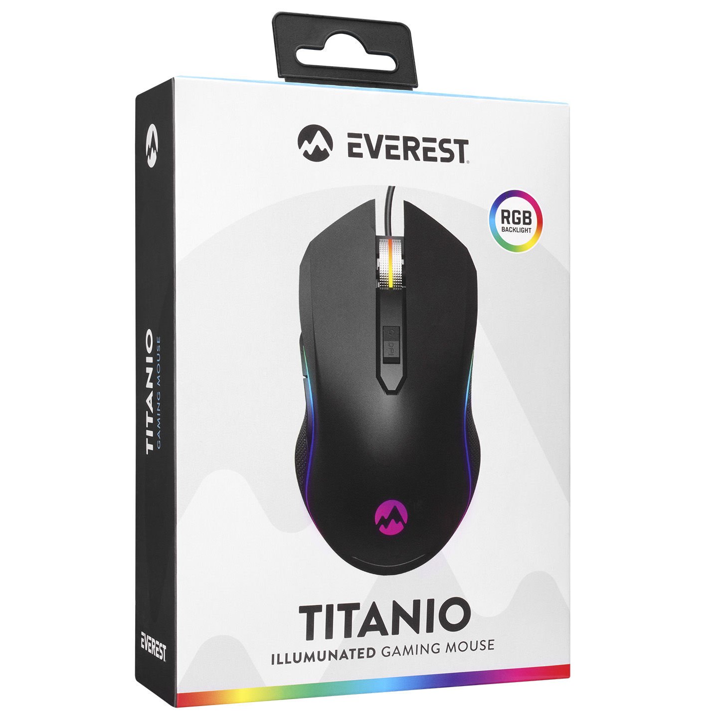 EVEREST SM-F09 TITANIO USB 7200DPI RGB LEDLI GAMING MOUSE