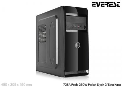 EVEREST 723A PEAK-250W PARLAK SIYAH 2*SATA KASA