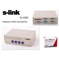 S-LINK SL-154C 4 Port VGA Switch Bej